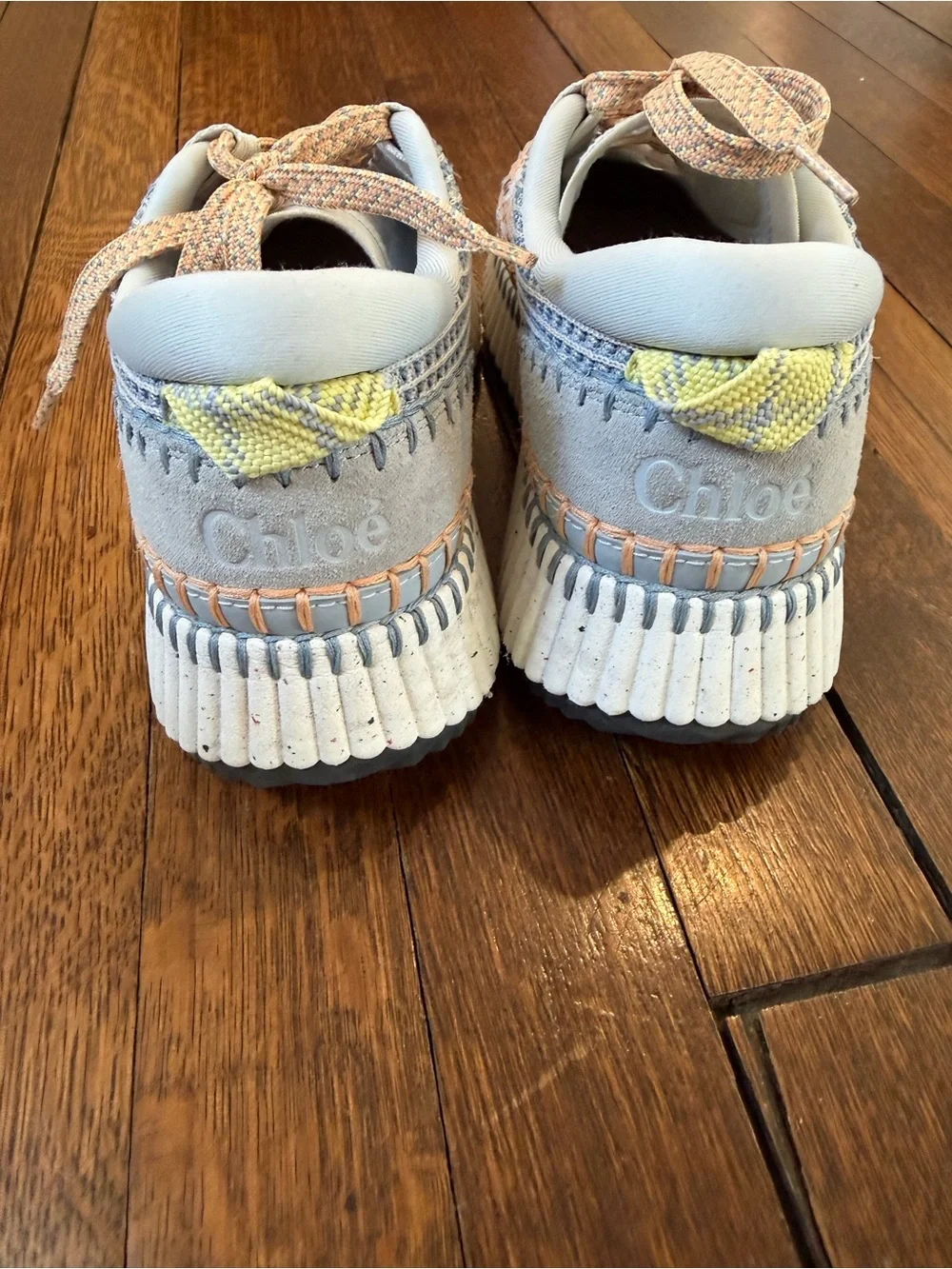 Chloe Women's Sneakers in Light Blue and Peach